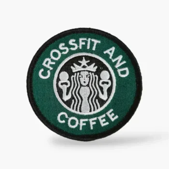 parche crossfit and coffe starbucks para mochilas de cross training