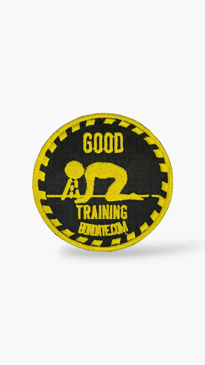 parche-good-training-bordado-tienda-crossfit parche good training para mochilas de cross training.