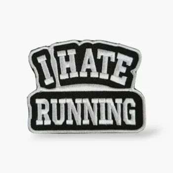 parche i hate running para mochilas de cross training.