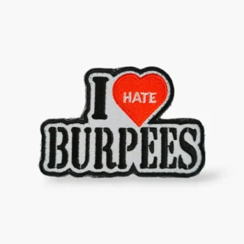 parche i hate burpees para mochilas de cross training.