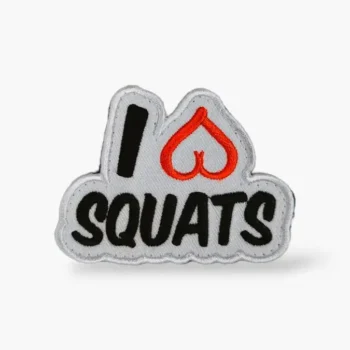 parche i love squats para mochilas de cross training.