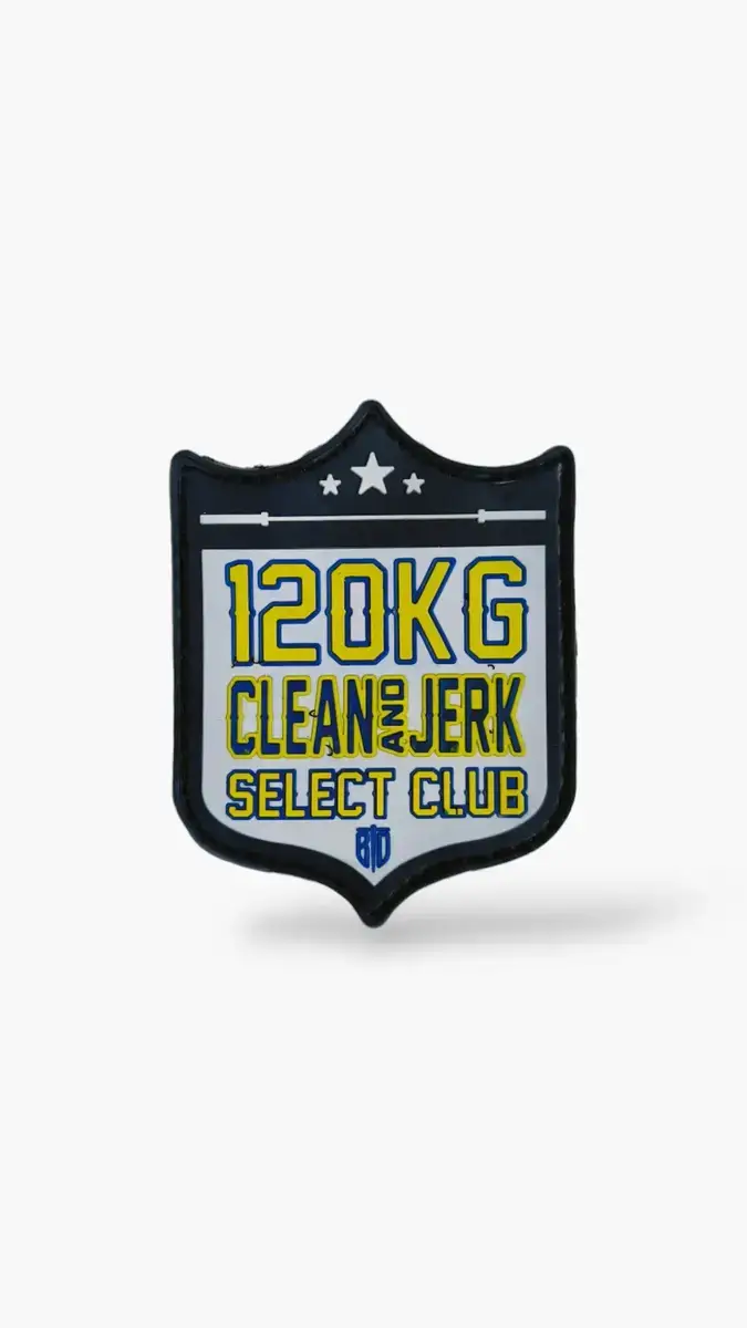 parche-clean-and-jerk-120KG-pvc-tienda-crossfit parches de Clean and Jerk 120KG para mochilas de cross training.
