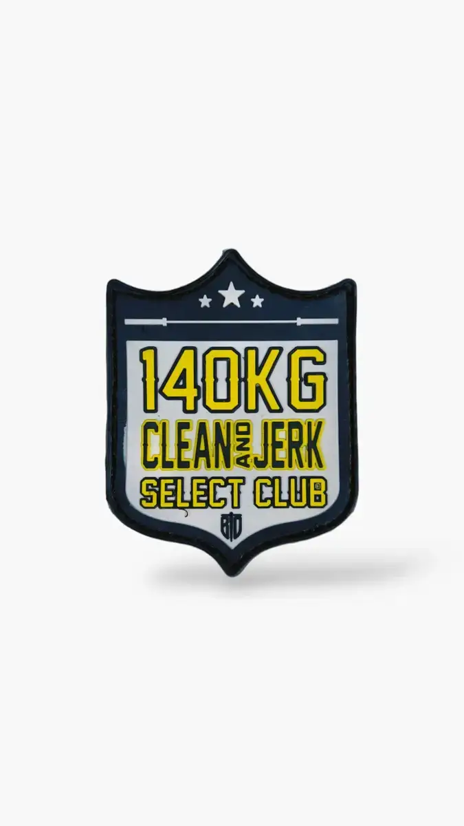 parche-clean-and-jerk-140KG-pvc-tienda-crossfit parches de Clean and Jerk 140KG para mochilas de cross training.