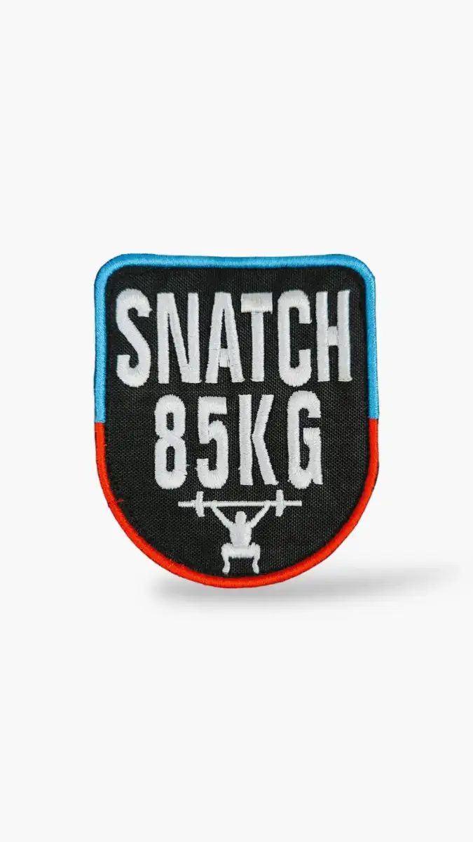 parche-snatch-85kg-bordado-tienda-crossfit parches de snatch 85kg para mochilas de cross training.
