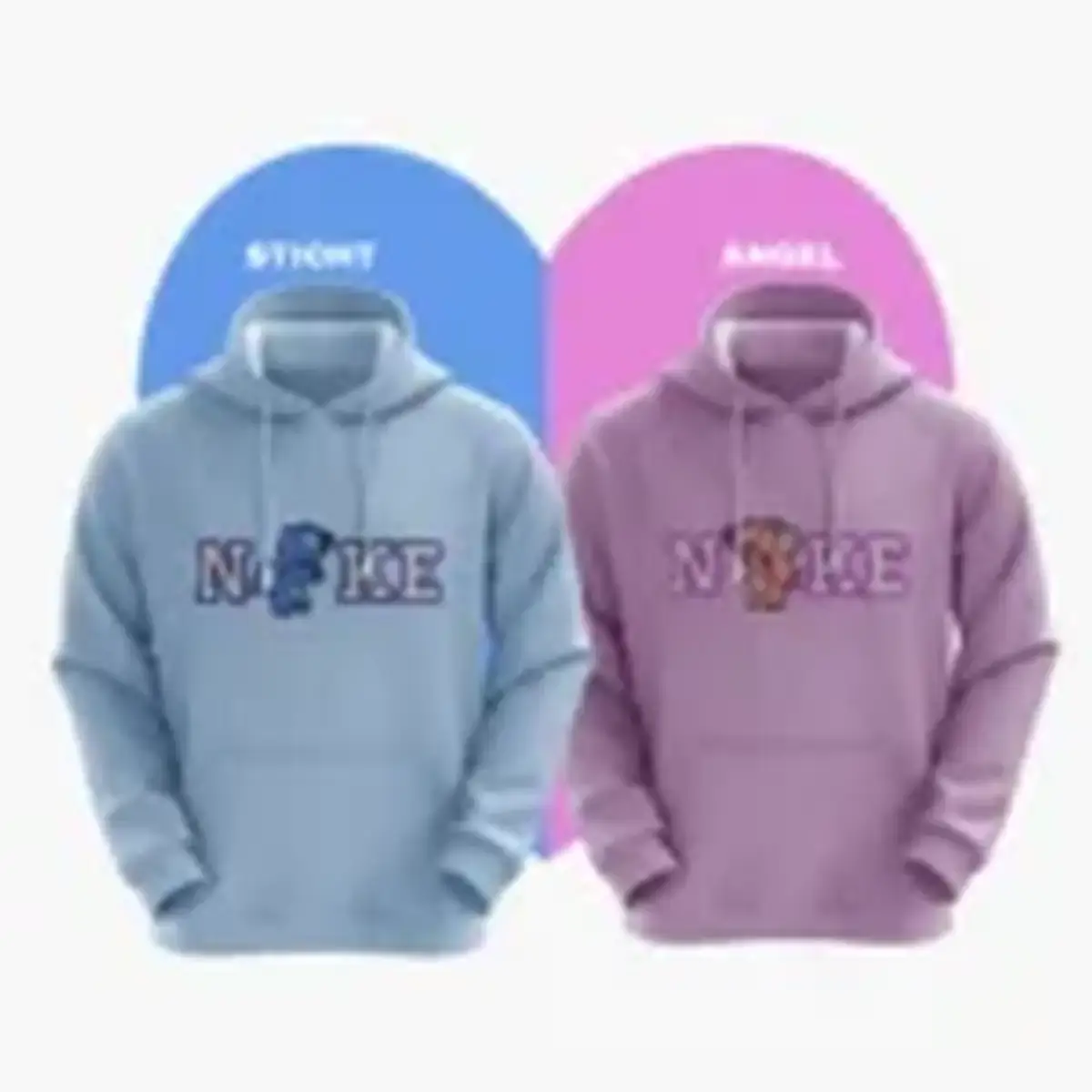 Sudaderas Con Capucha Pack San Valentin Stitch y Angel Bordate