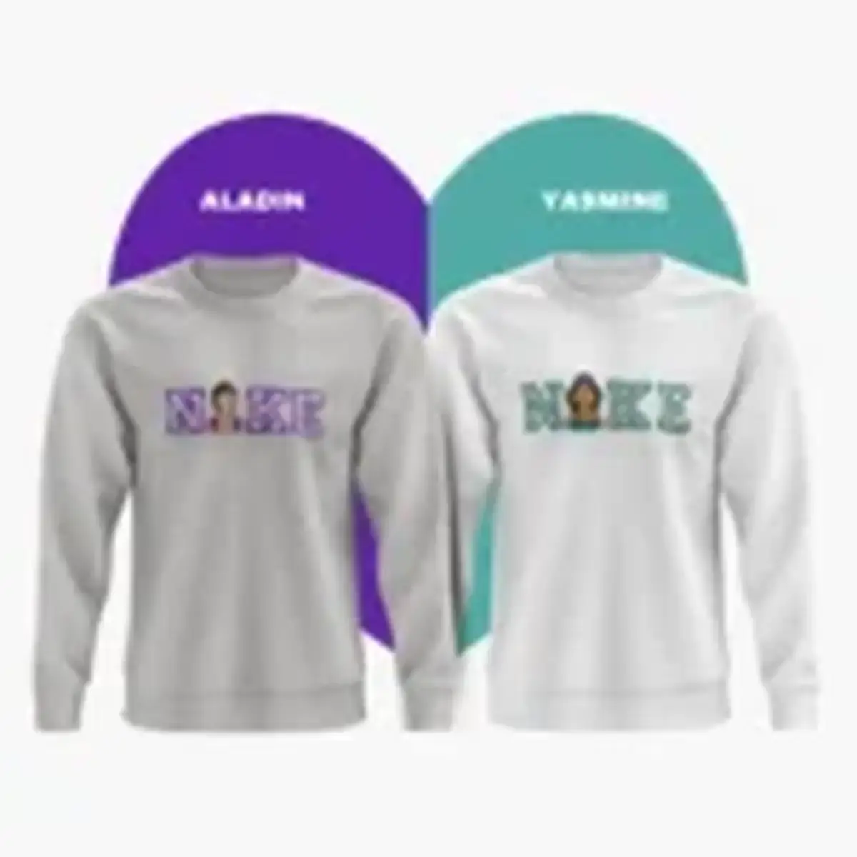 Sudaderas Pack San Valentin Aladdín y Jazmín Bordate