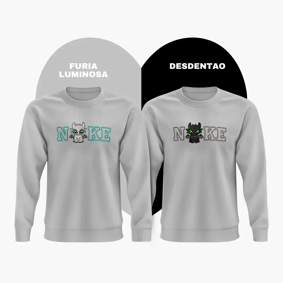 Sudaderas Pack San Valentin Desdentado y Furia Luminosa Bordate Sudaderas Pack San Valentin Desdentado y Furia Luminosa Bordate
