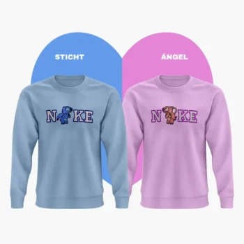 Sudaderas Pack San Valentin Stitch y Angel Bordate