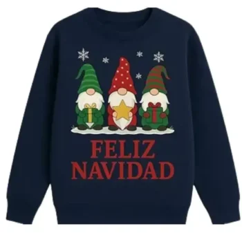 Sudadera Estampada | Feliz Navidad Azul Marino