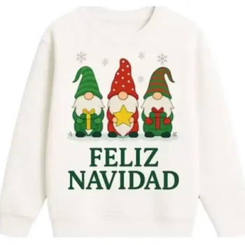 Sudadera Estampada Feliz Navidad Blanca