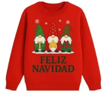 Sudadera Estampada Feliz Navidad Roja