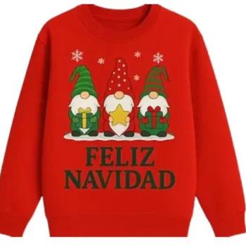 Sudadera Estampada Feliz Navidad Roja