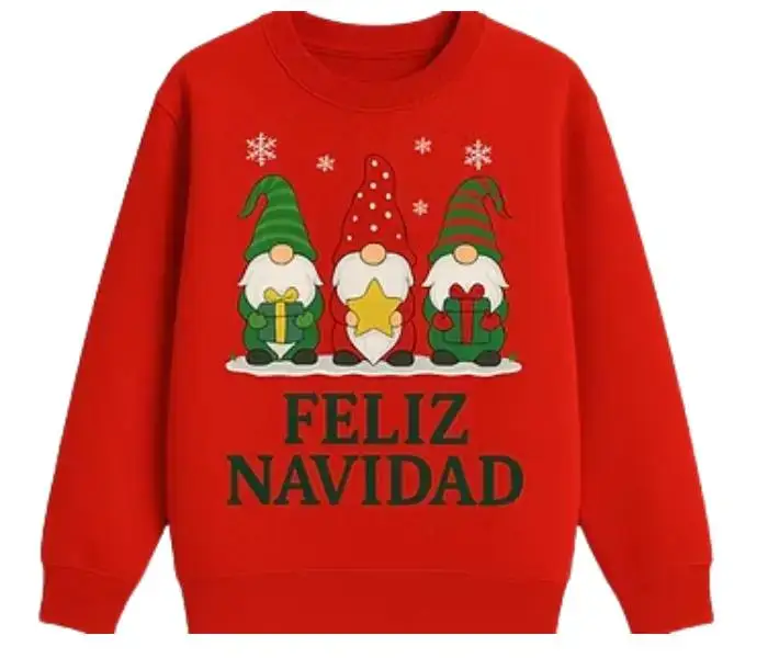 Sudadera Estampada Feliz Navidad Roja Sudadera Estampada Feliz Navidad Roja