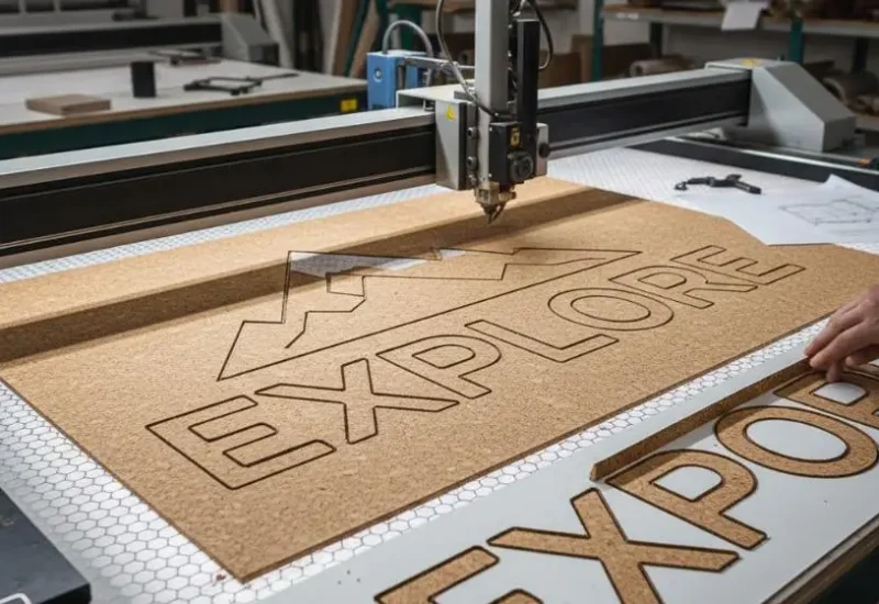 Corte de corcho para letras corporativas
